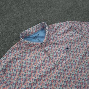 Johnnie O Polo Shirt Mens Extra Large Red Royal Palm Golf Performance Stretch